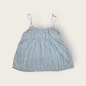 Vintage Y2k Victoria's Secret baby blue velour empire waist babydoll camisole